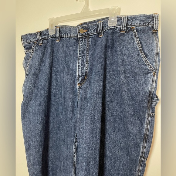 Carhartt Blue Loose Fit Cargo Carpenter Work Construction Jeans Size 46x30 - Picture 8 of 10